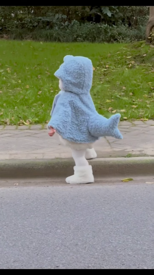 Fluffy Animal-Themed Kids’ Costumes 🐰🦈🦕 – Bunny, Shark & Dino Variants