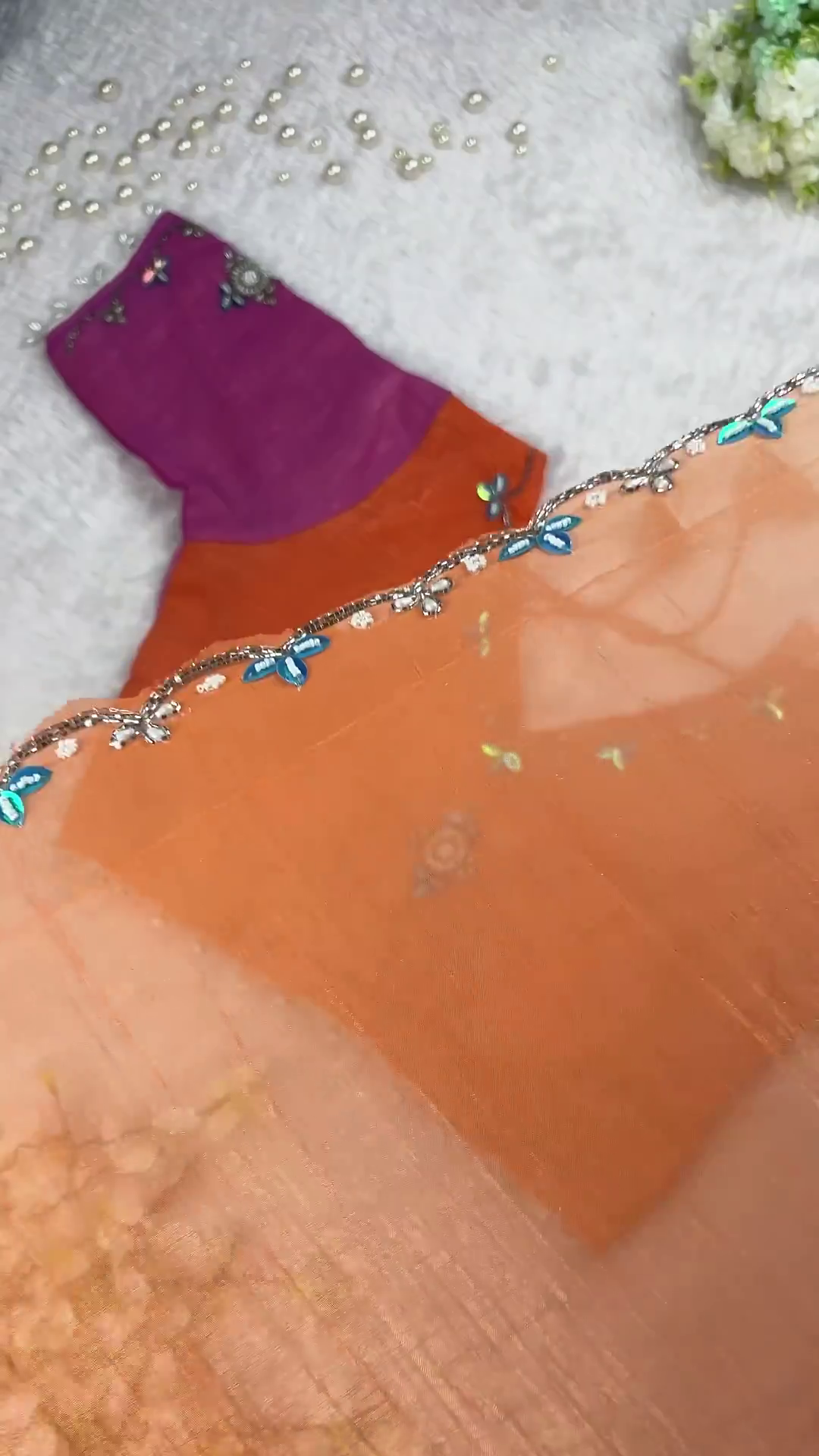 Summer Pastel Chanderi Silk Blouse & Ombré Scalloped Dupatta Collection