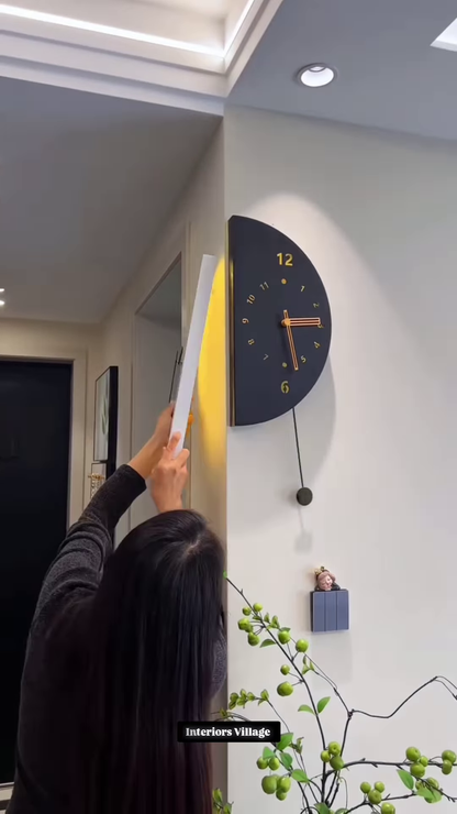 Modern Double-Sided Corner Wall Clock with Decorative 3D Butterfly Accents and Elegant Pendulum