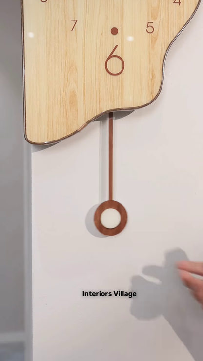 Luxury Cloud-Shaped Wooden Corner Wall Clock – Artistic 90-Degree Dual-Display Analog & Digital Hybrid