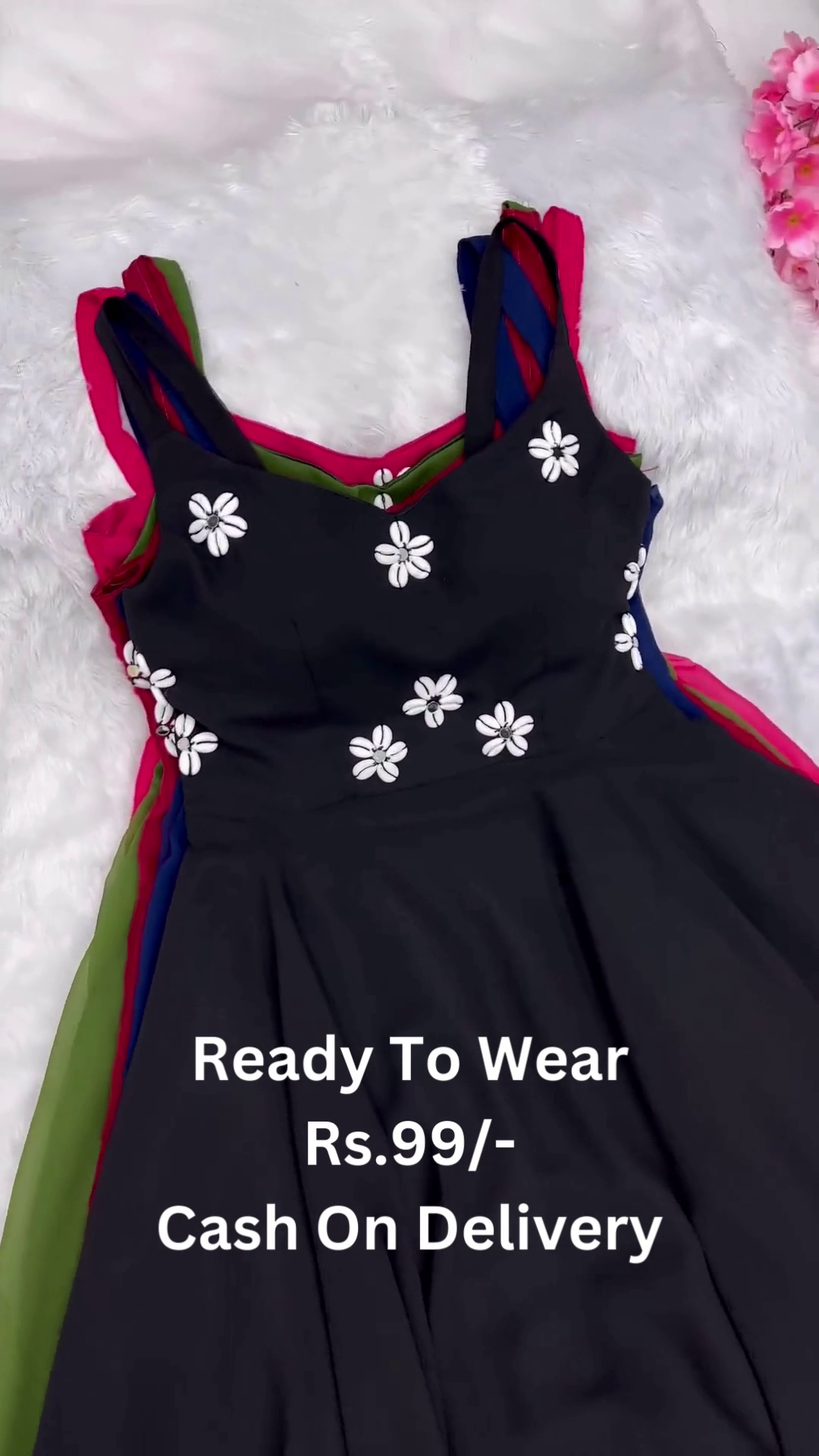 Midnight Bloom: Sleeveless Floral skater Dress