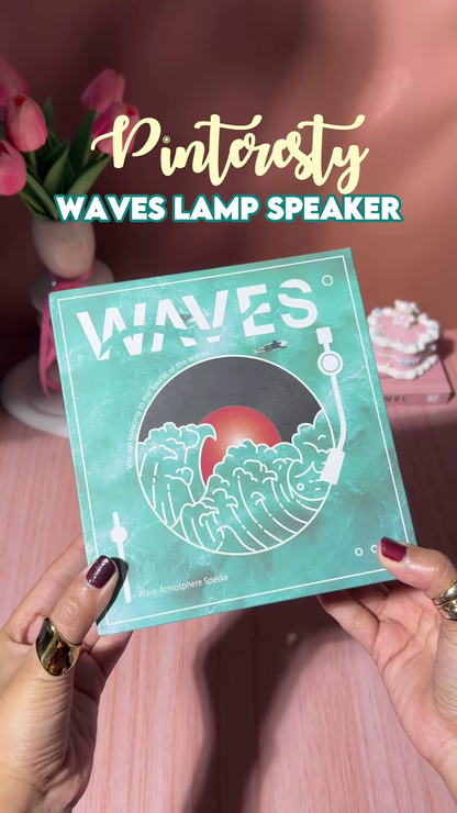 Retro Vinyl-Style Bluetooth Speaker with Mesmerizing Sea Wave Ambient Lighting – Vintage Turntable Design with Dynamic Water Ripple Effects