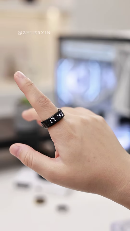 Ultra-Sleek Smart Digital Ring – Futuristic Wearable Tech with Integrated LED Time Display & Touch Controls