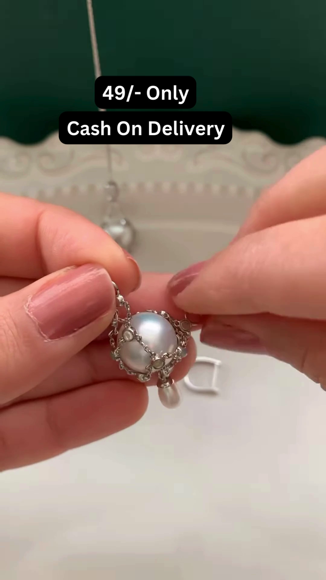 Elegant Silver-Toned Drop Earrings with Simulated Pearls and Crystal Accents